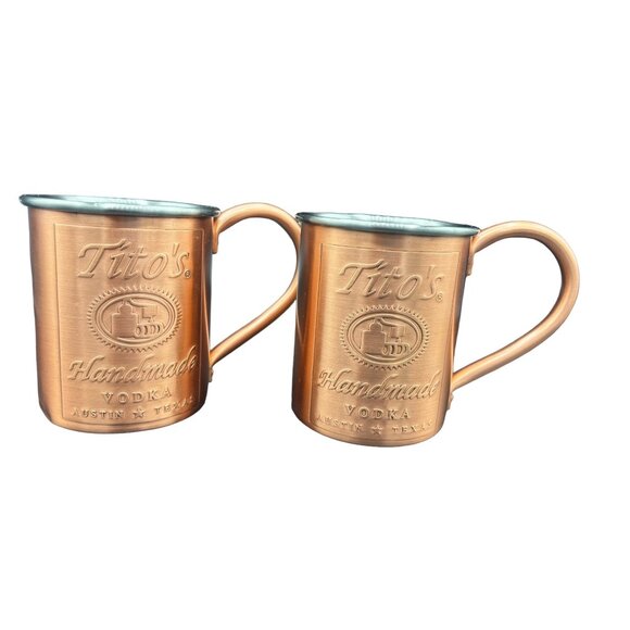 Tito's Dining Set Of 2 Copper Stainless Steel Titos Handmade Vodka